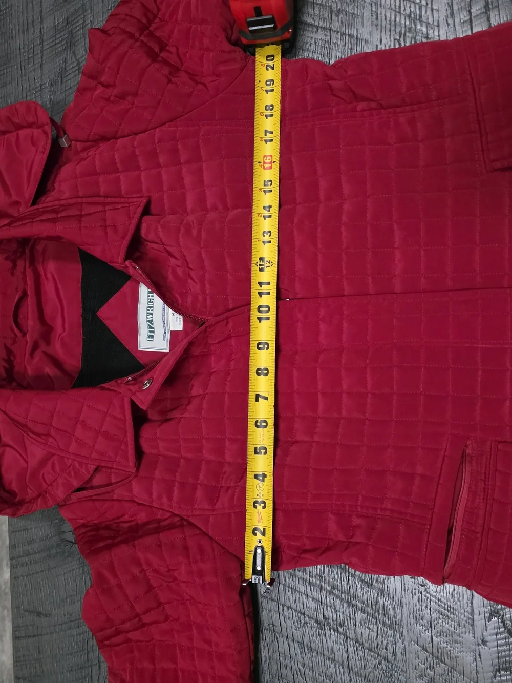 Fitz-Wright Women's Quilted Removeable Hooded Red Coat (Sz:Med)
